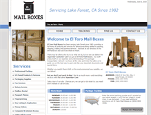 Tablet Screenshot of eltoromailboxes.com